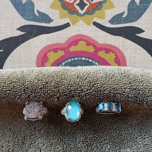 Judith Ripka! Elegant Silver and Blue Rings!